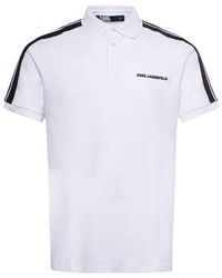 Karl Lagerfeld - Logo-print Cotton Polo Shirt - Lyst