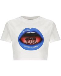 Moschino - Jeans Logo Printed Cropped T-shirt - Lyst
