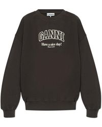 Ganni - Sweatshirt With Logo - Lyst
