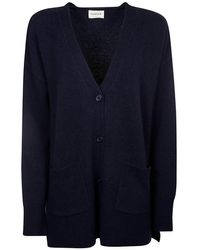 P.A.R.O.S.H. - V-neck Ribbed Knit Cardigan - Lyst