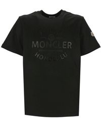 Moncler - Laminated Logo-print T-shirt - Lyst