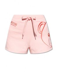 Womens Shorts Moschino Shorts - Save 19% Moschino Cotton Shorts With Logo in Purple,Pink Pink 