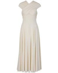 Khaite - The Bruna Off-shoulder Pleated Maxi Dress - Lyst