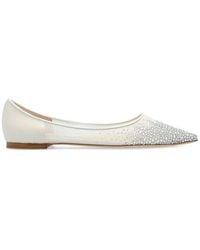 Jimmy Choo - Embellished Pointed-toe Flat Shoes - Lyst