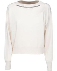 Brunello Cucinelli - Smile Monile Embellished Jumper - Lyst