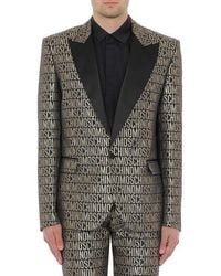 Moschino - All-Over Logo Printed Single-Breasted Blazer - Lyst