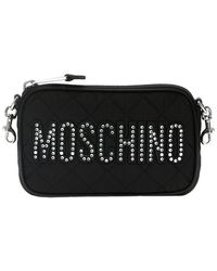 Moschino - Rhinestone Logo Crossbody Bag Crossbody Bags - Lyst