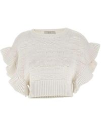 IRO - Ouzna Ruffle Detailed Knit Top - Lyst