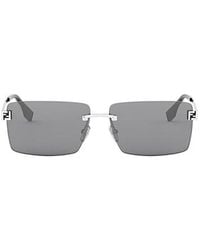 Fendi - Retangle Frame Sunglasses - Lyst