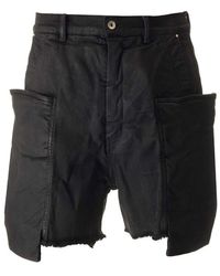 Rick Owens - Pocket-detailed Frayed Hem Shorts - Lyst