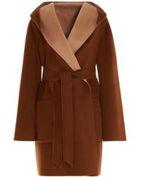 Max Mara Studio Wool Avion Coat In Black Lyst