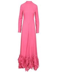 ROTATE BIRGER CHRISTENSEN - Ruffled Chiffon Maxi Dress - Lyst
