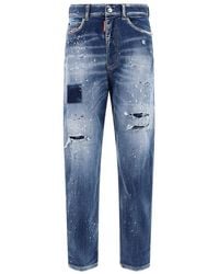 DSquared² - Distressed High-waist Jeans - Lyst