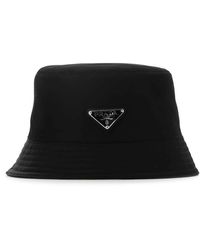 prada logo plaque bucket hat