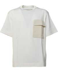 Jil Sander - Boxy Organic Cotton T-Shirt With Crochet Pocket - Lyst
