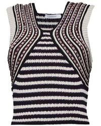 Lemaire - Striped Knitted Sleeveless Top - Lyst