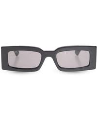 Gucci - GG Plaque Rectangle Frame Sunglasses - Lyst