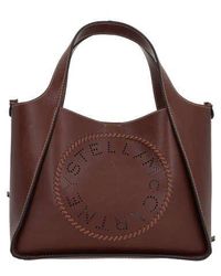 Stella McCartney - Logo Perforated Top Handle Bag - Lyst