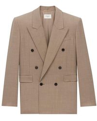 Saint Laurent - Wool Double-Breasted Jacket - Lyst