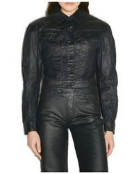 Mugler - Waxed Denim Jacket - Lyst