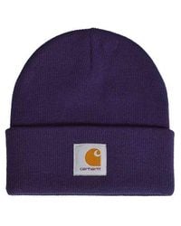 Carhartt - Logo Patch Ribbed Beanie - Lyst