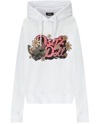 DSquared² - Hilde Doll Cool Fit White Hoodie - Lyst