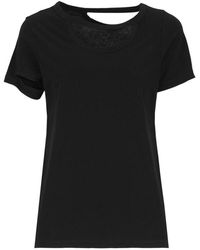 Yohji Yamamoto - Cut-out Detailed Round-neck T-shirt - Lyst