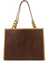 Etro Paisley Chain-linked Top Handle Bag - Brown