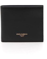Dolce & Gabbana Logo Leather Bifold Wallet - Black