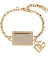 Dolce & Gabbana - -tone Logo-tag Chain Bracelet - Lyst