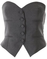 Moschino - Strapless Cropped Sweetheart-neck Vest - Lyst