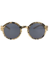 Mykita X Maison Margiela Round Frame Sunglasses - Blue