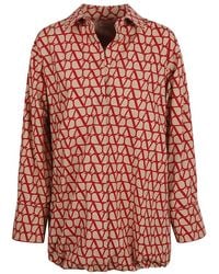 Valentino - Vlogo Printed Shirt Dress - Lyst