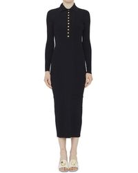 Gucci - Gold-toned Button Knitted Midi Dress - Lyst