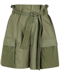 KENZO Belted Cargo Shorts - Green