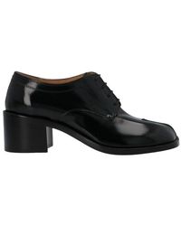 Maison Margiela Tabi Toe Block Heel Lace-up Shoes - Black