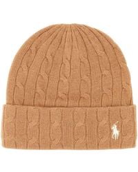 Polo Ralph Lauren - Camel Wool Blend Beanie Hat - Lyst