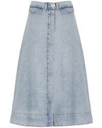 Moschino - Jeans Button-up A-line Denim Skirt - Lyst