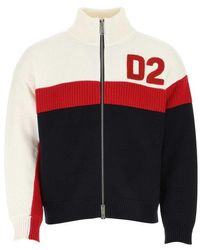 DSquared² Multicolour Wool Cardigan - Red