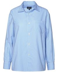 A.P.C. - Light Blue Cotton Shirt - Lyst