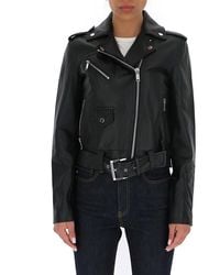 MICHAEL Michael Kors - Leather Biker Jacket - Lyst