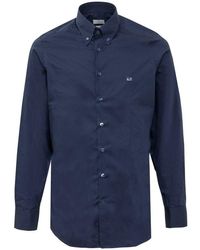 Etro - Logo Embroidered Collared Button-up Shirt - Lyst