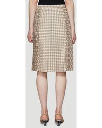 Burberry Multi Check Pleated Skirt In Beige - Natural