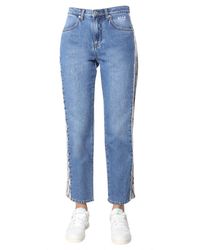 MSGM Jeans With Side Band - Blue