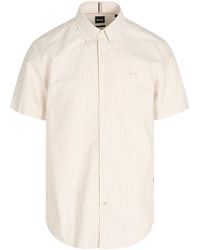 BOSS - Striped Button-up Shirt - Lyst