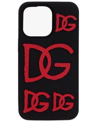 Dolce & Gabbana Logo Detailed Iphone 13 Pro Cover - Red