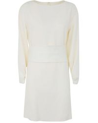 Emporio Armani - Long Sleeves Tunic Dress With Belt - Lyst