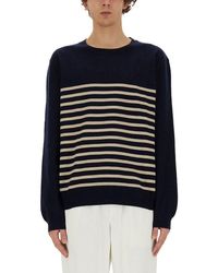 A.P.C. - Mattew Striped Crewneck Knitted Sweatshirt - Lyst