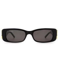 Balenciaga Dynasty Bb Rectangle Acetate Sunglasses - Black