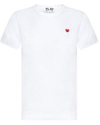 COMME DES GARÇONS PLAY Logo Patch Crewneck T-shirt - White